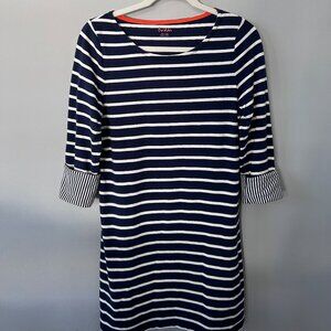 Boden Navy and White Breton Stripe Dress